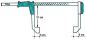 Preview: Wand Messkluppe Mauermesskluppe 60 cm (0 - 50 cm)