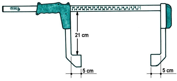 Wand Messkluppe Mauermesskluppe 60 cm (0 - 50 cm)